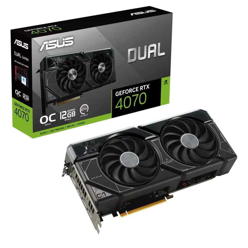 ASUS Dual GeForce RTX™ 4070 OC Edition 12GB GDDR6X- Graphics Card ASUS Dual GeForce RTX™ 4070 OC Edition 12GB GDDR6X- Graphics Card